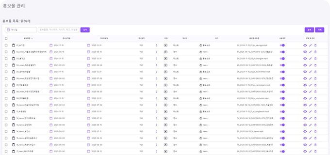홍보컨텐츠관리